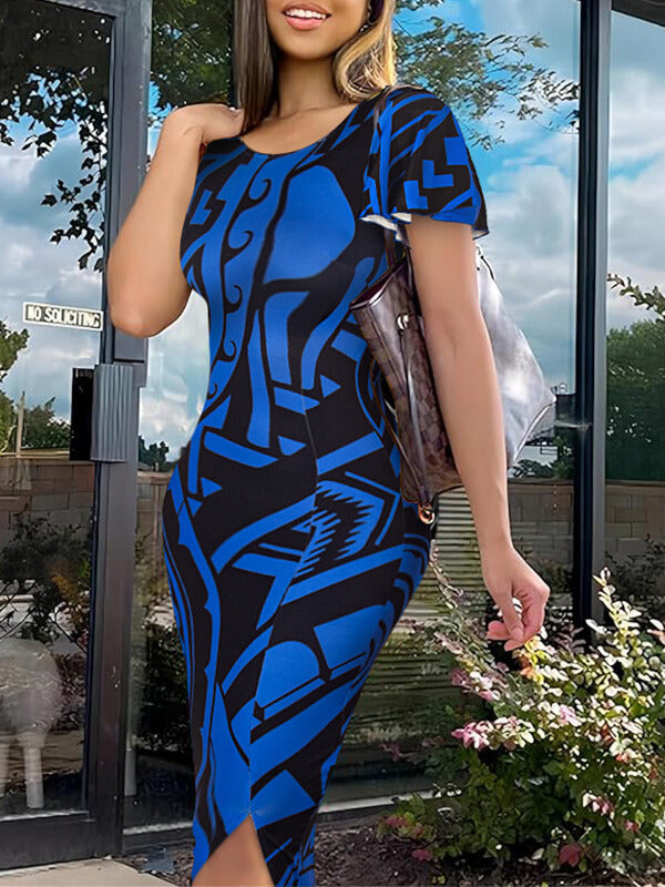 Indiebeautie Printed Slit Dress