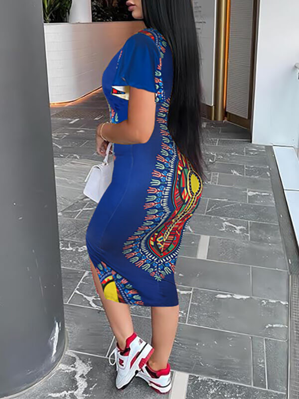 Indiebeautie Printed Slit Dress