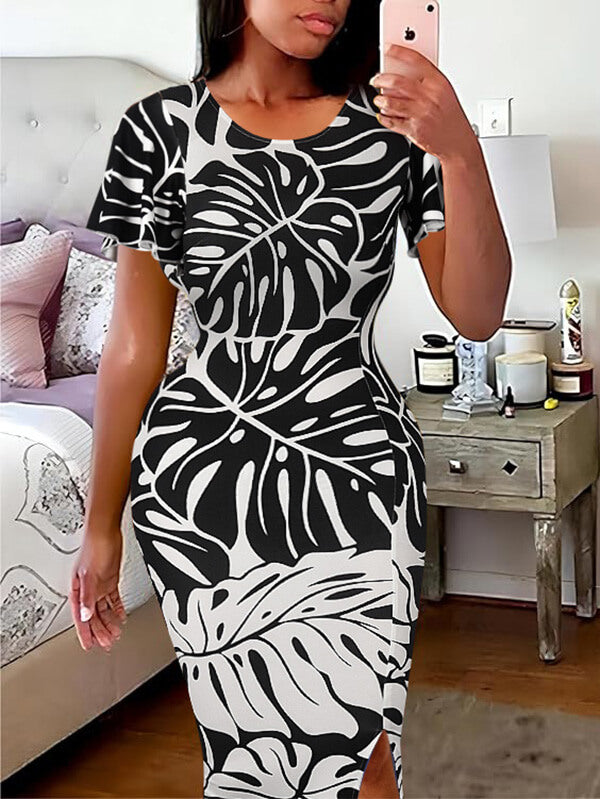 Indiebeautie Printed Slit Dress