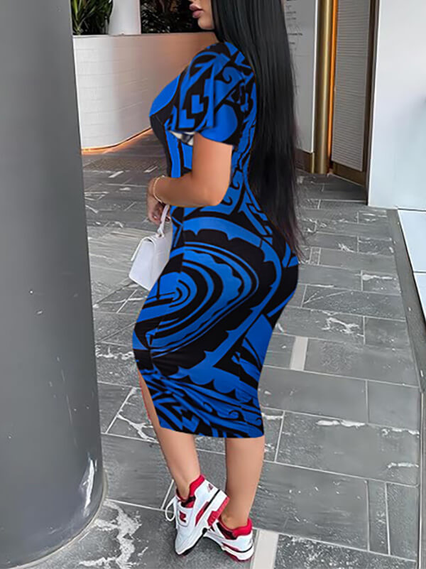 Indiebeautie Printed Slit Dress
