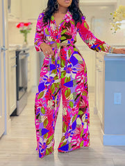 Indiebeautie Printed Shirt & Wide-Leg Pants Set