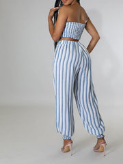 Stripe Bandeau Top & Pants Set