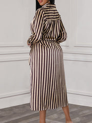 Stripe Tied Shirt Dress