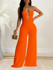 Strapless Wide-Leg Jumpsuit