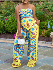 Indiebeautie Printed Tied Top & Pants Set