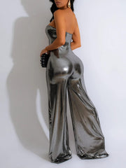 Indiebeautie Metallic Strapless Jumpsuit