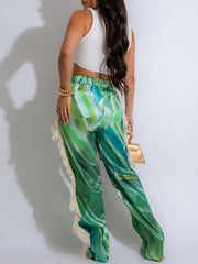 Fringe Combo Printed Pants