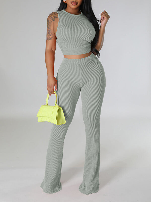 Ribbed Sleeveless 2PC Set