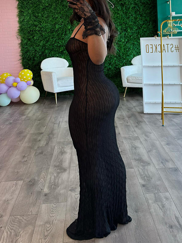 Indiebeautie Solid See-Through Cami Dress