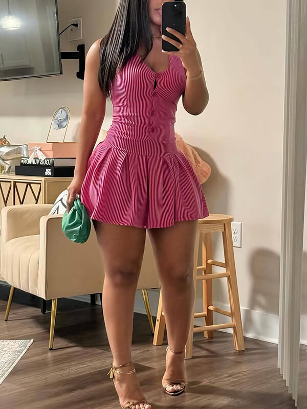 Indiebeautie Button Front Halter Dress