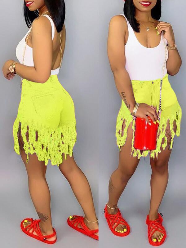 Indiebeautie Jeansshorts mit Fransen