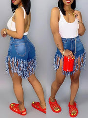 Indiebeautie Jeansshorts mit Fransen