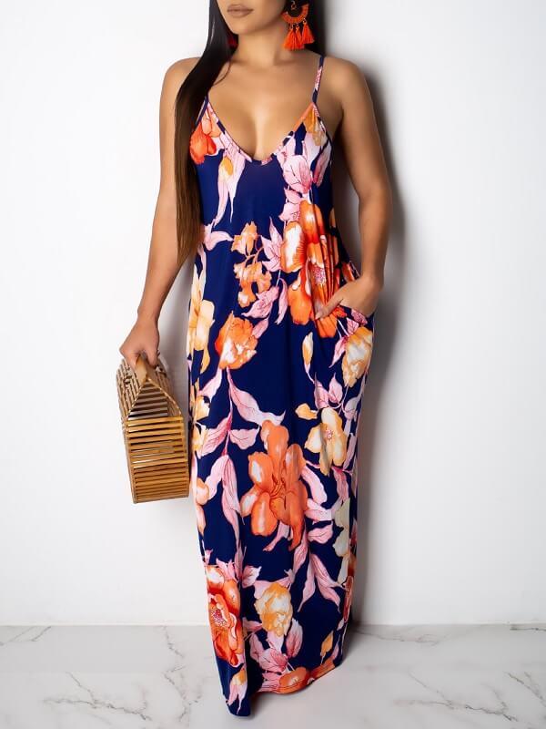 Leaf Print Cami Dress