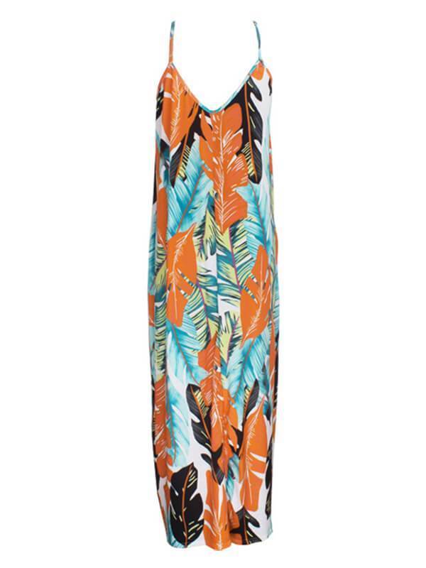 Leaf Print Cami Dress