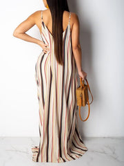 Indiebeautie Stripe V-Neck Cami Dress