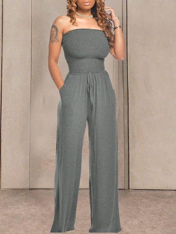 Bandeau Tied-Front Jumpsuit--Clearance