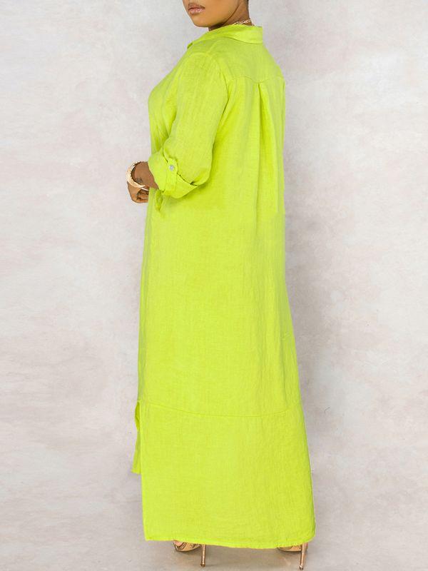 Indiebeautie Solid Button-Down Shirt Dress