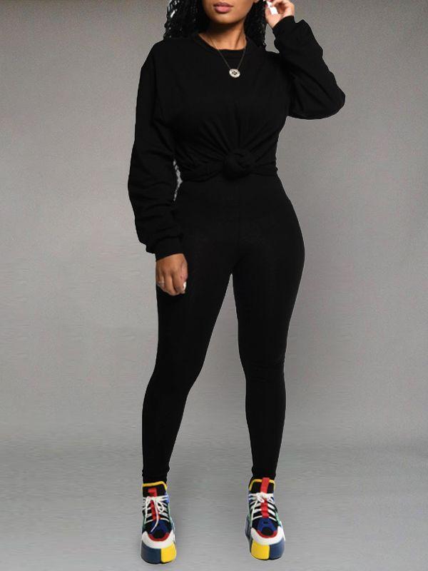 Indiebeautie Solid Sweatshirt & Leggings Set