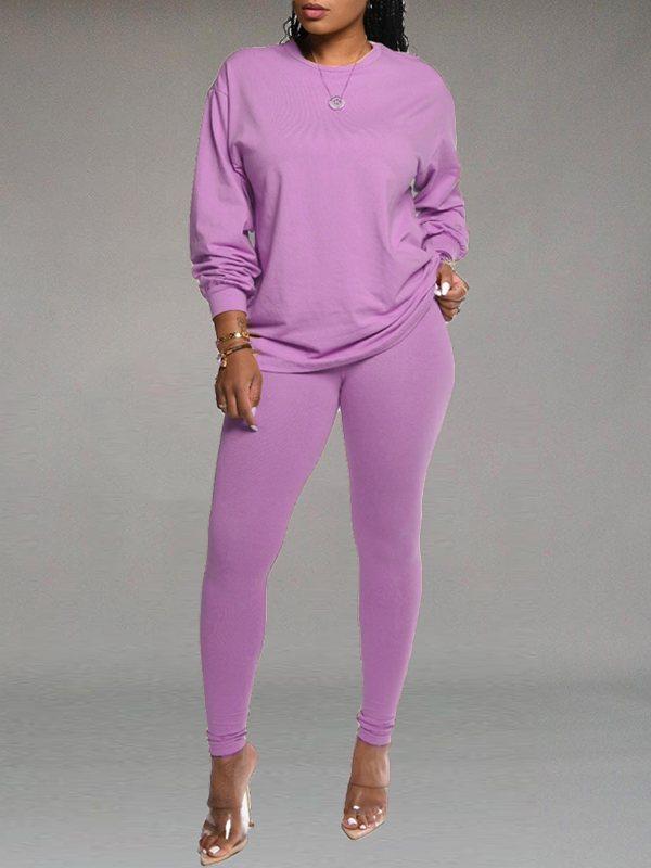 Indiebeautie Solid Sweatshirt & Leggings Set