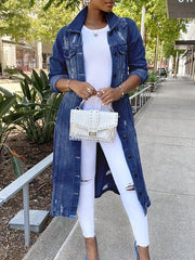 Indiebeautie Distressed Button-Down Denim Jacket