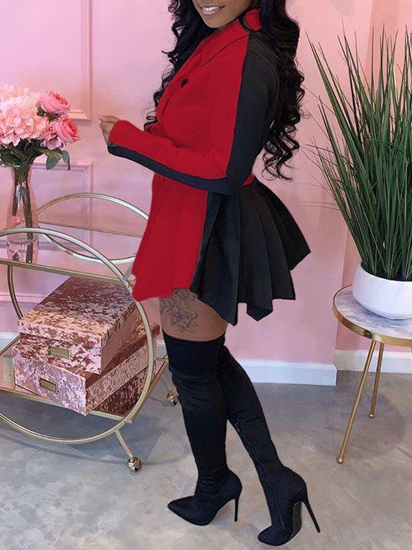 Indiebeautie Two-Tone Peplum Blazer