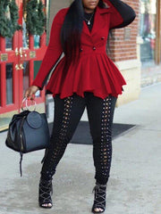 Indiebeautie Two-Tone Peplum Blazer