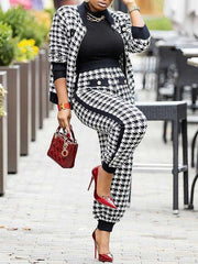 Indiebeautie Houndstooth Jacket & Pants Set