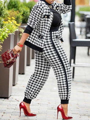 Indiebeautie Houndstooth Jacket & Pants Set