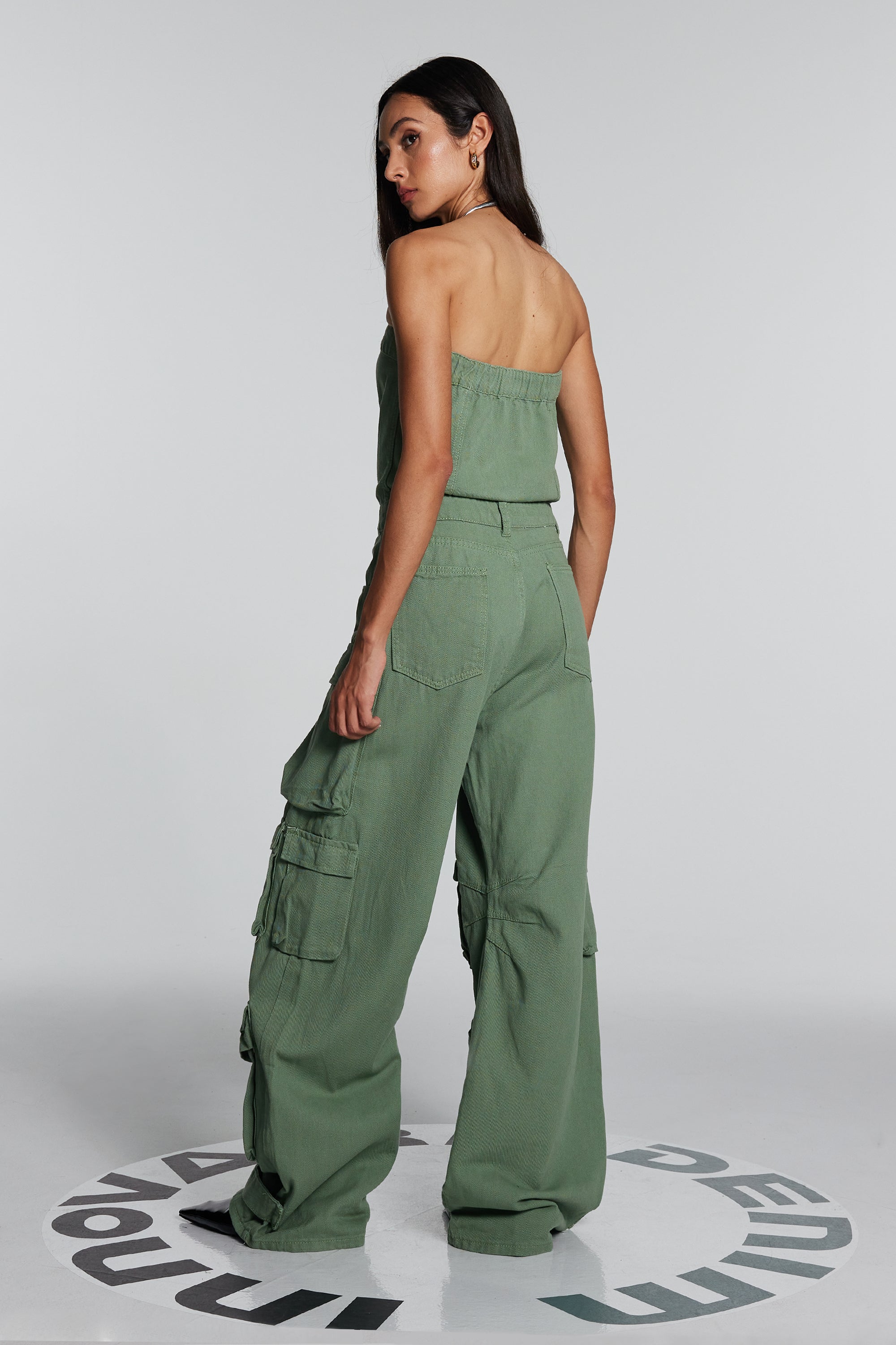 Goldie Strapless Cargo Jumpsuit