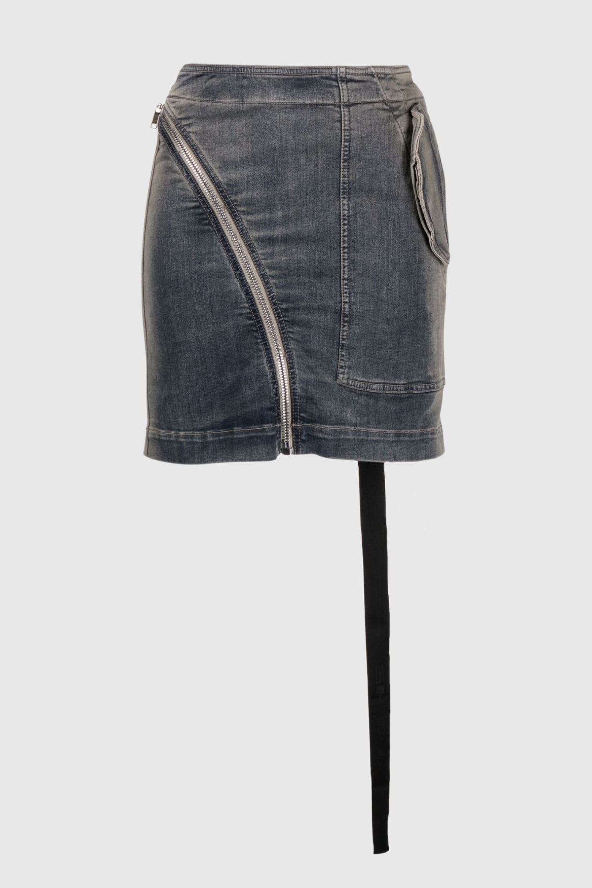 Hanna Zipper Denim Mini Skirt