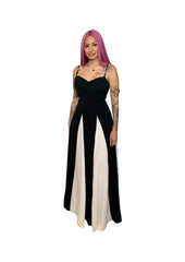 Zweifarbiges Maxikleid