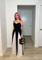 Zweifarbiges Maxikleid