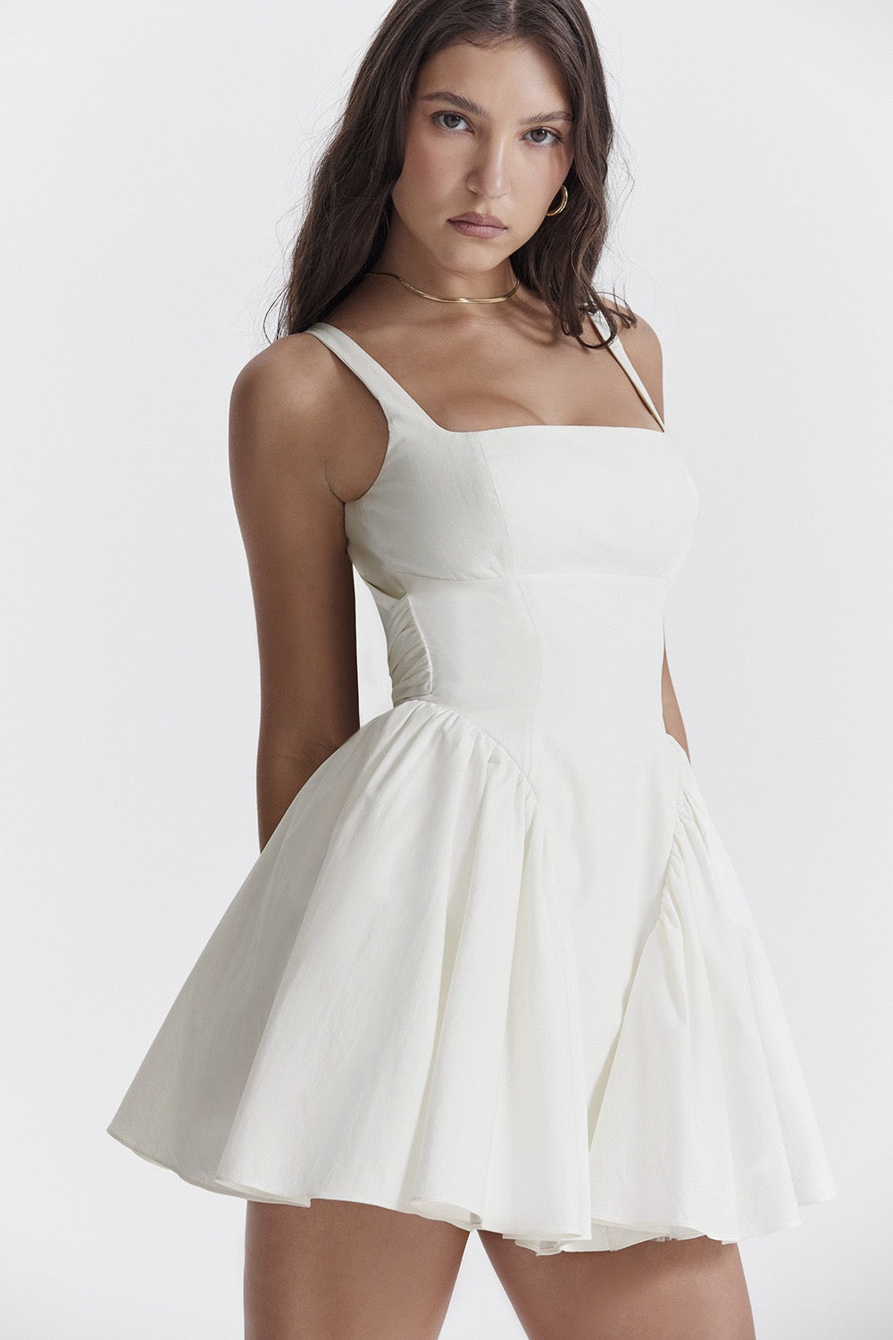 Elegant Gorgeous Back Oversized Bow Wide Strap Pocketed Mini Dress