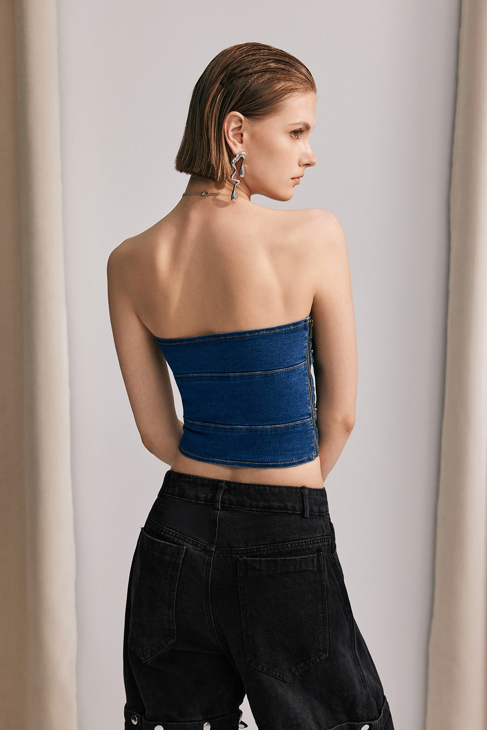 InnovareDenim Off Shoulder Denim Top