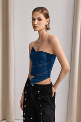 InnovareDenim Off Shoulder Denim Top