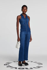 Jessie Folded Collar Denim Jumpsuit