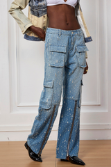 Jolie – Cargo-Jeans mit zerrissenen Taschen und Reißverschluss