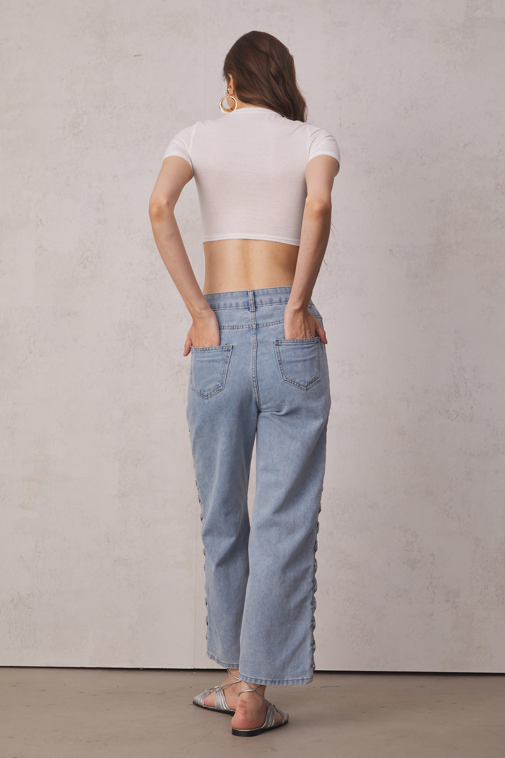 Kendra Cross Hollow Straight Jeans