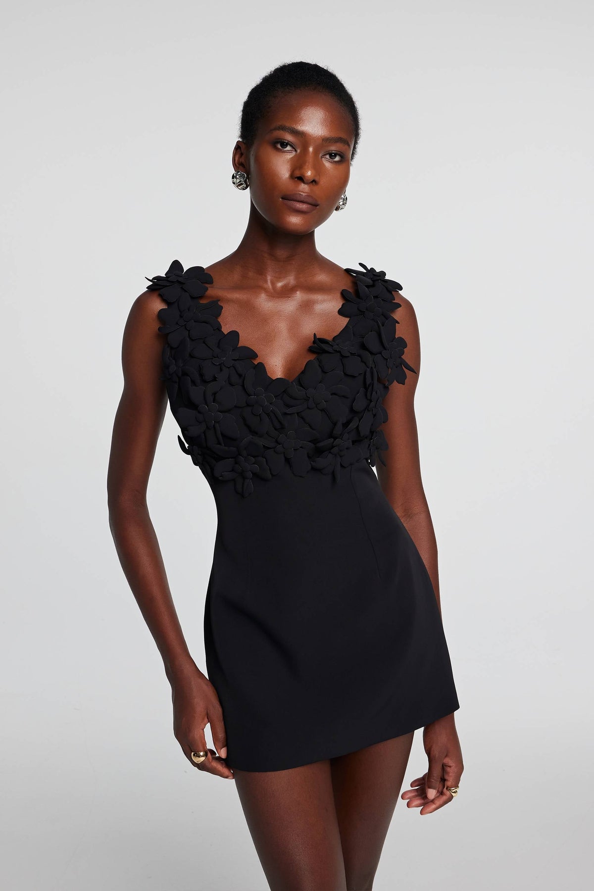 Ärmelloses Minikleid „Kira Flower“ mit tiefem Ausschnitt