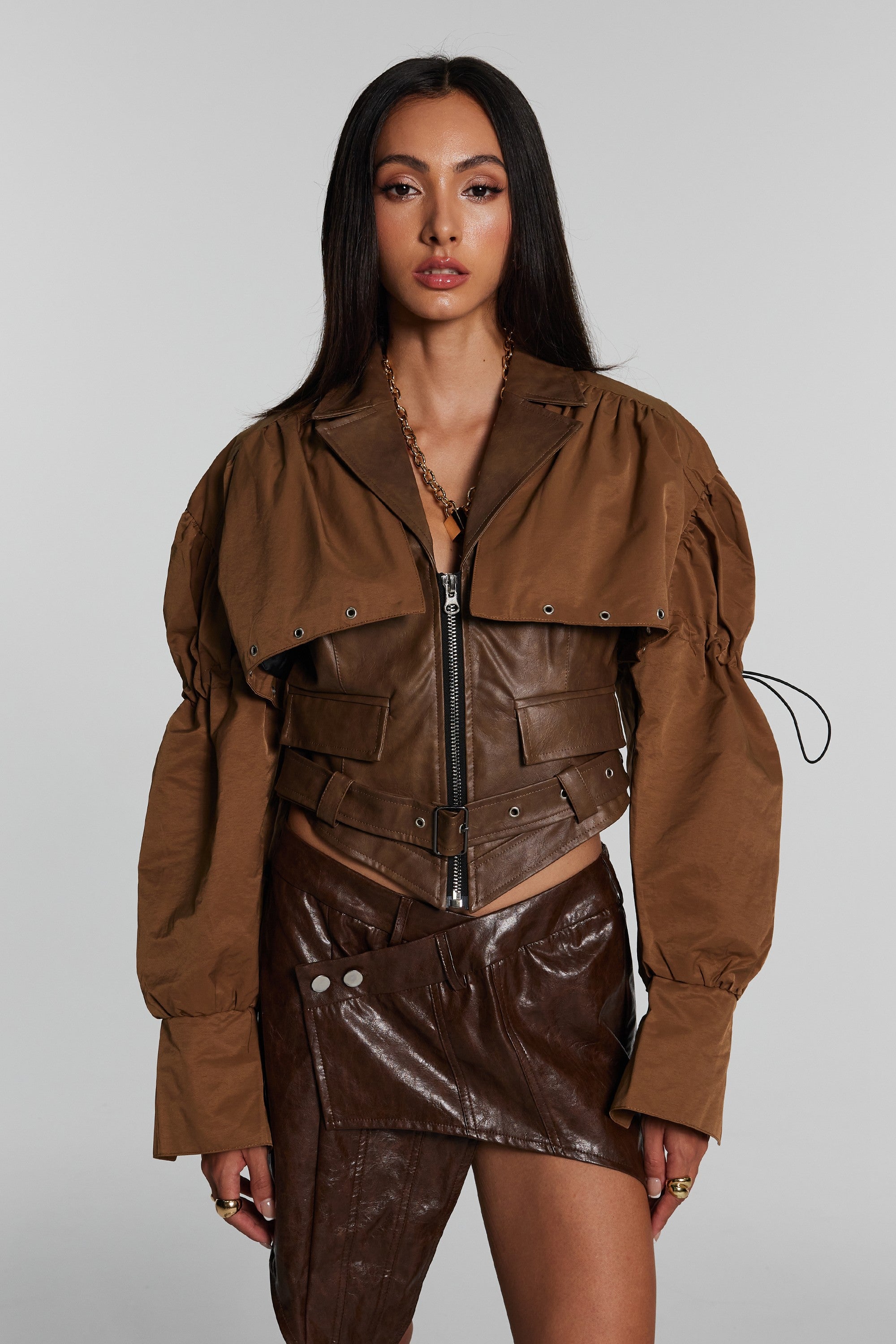 Kori Lapel Faux Leather Jacket