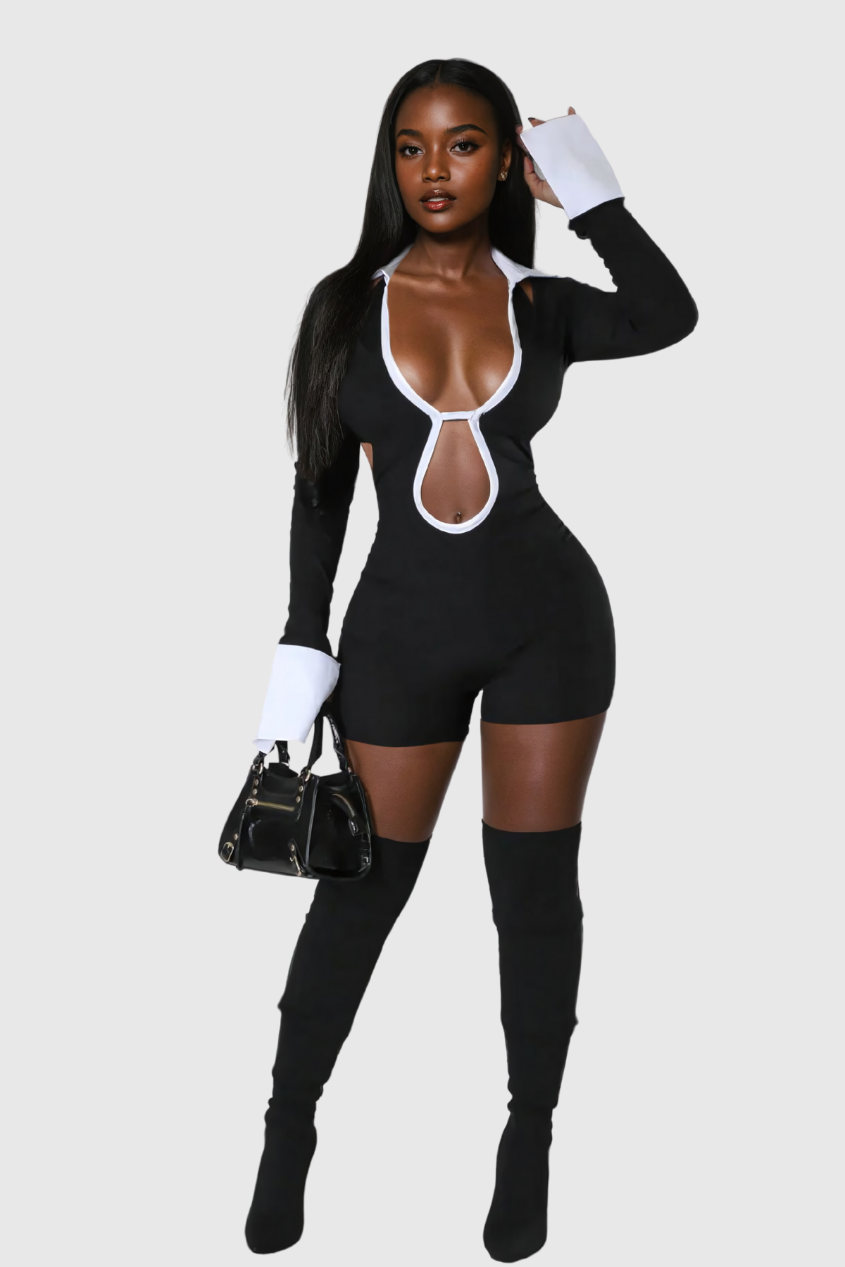 Kriti Cutout Backless Long Sleeve Jumpsuit