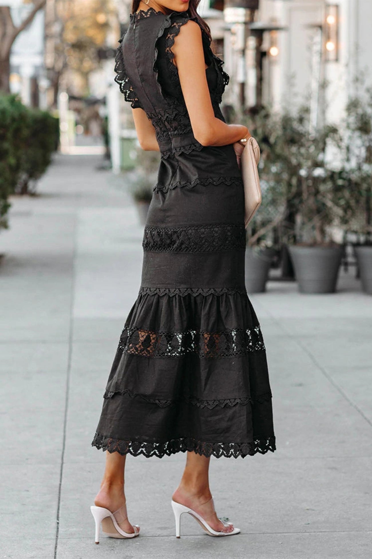 Lace Patchwork Loose Maxi Dress