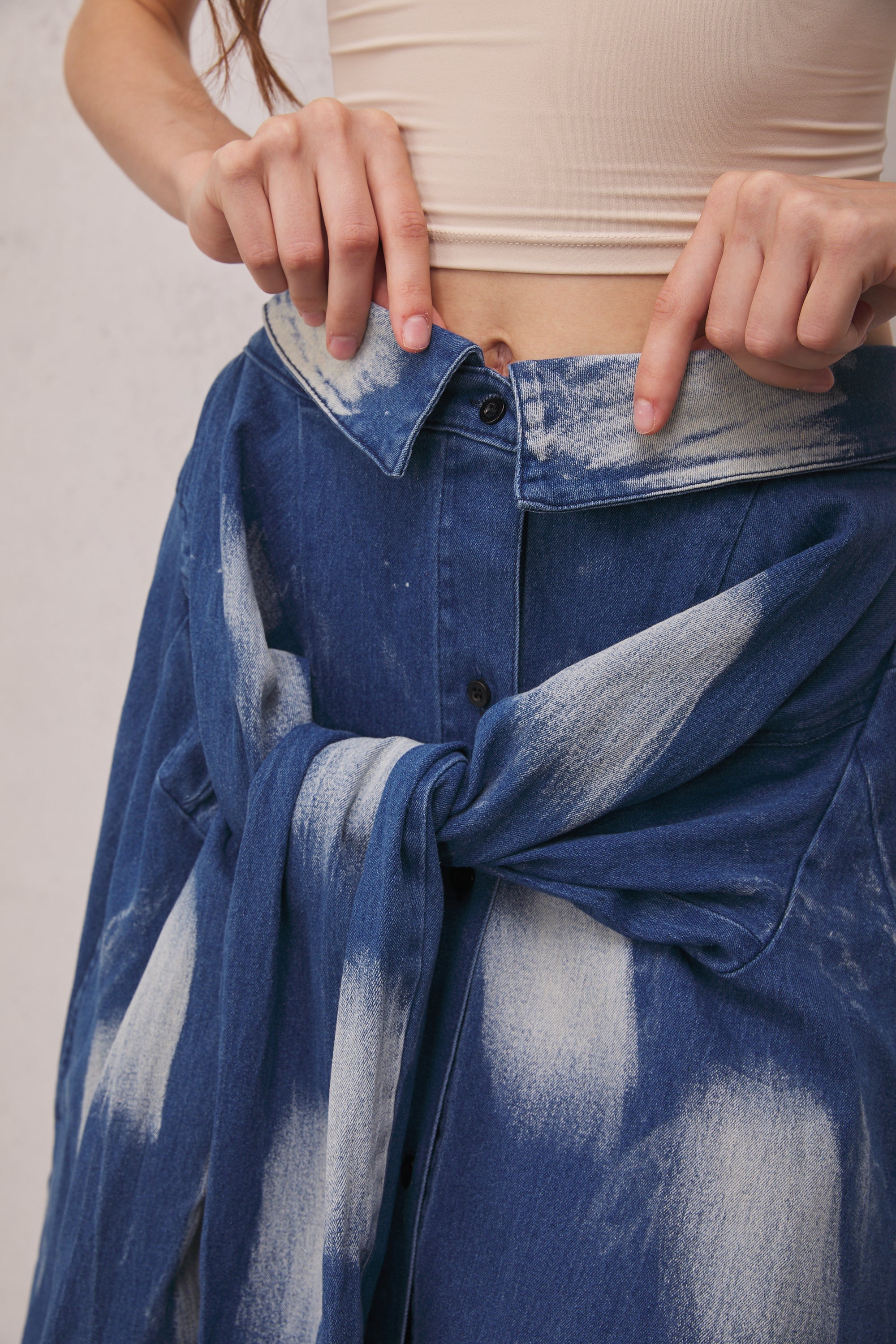 Lara – Maxirock mit Batikmuster und Schnürung