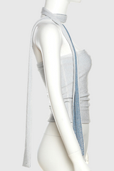 Lilliana – Schulterfreies, zweifarbiges Pailletten-Top