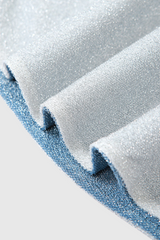 Lilliana – Schulterfreies, zweifarbiges Pailletten-Top