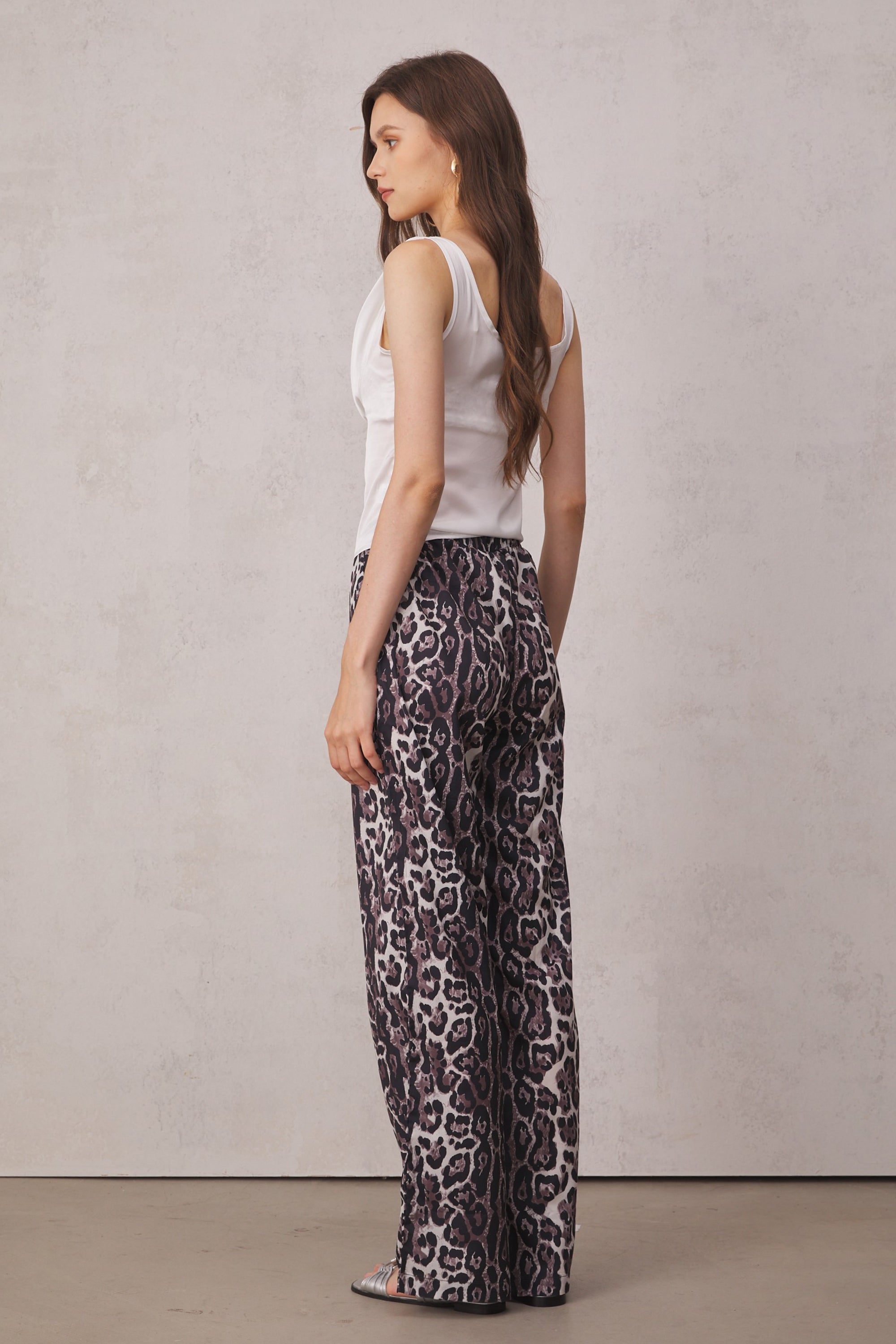 Loretta Low Rise Leopard Wide Leg Pants