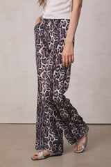 Loretta Low Rise Leopard Wide Leg Pants