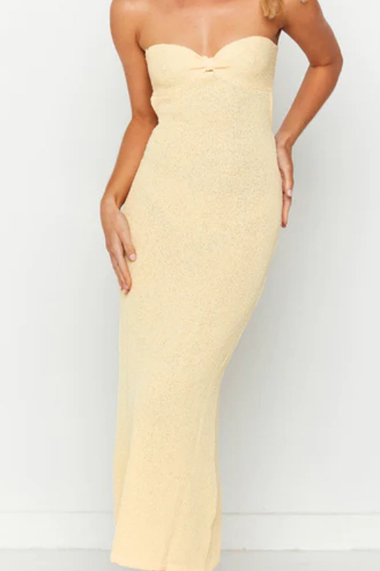 Low Cut Tie-back Strapless Dress