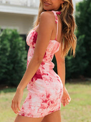 Elegantes Cut-out-Kleid mit Bindebändern an den Schultern