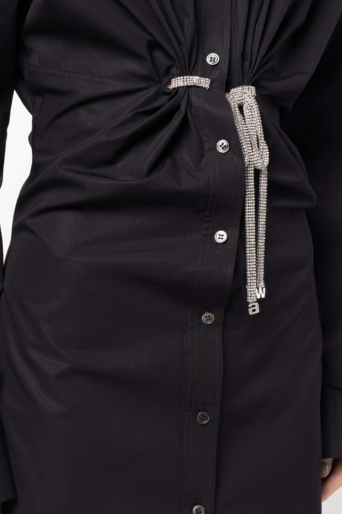 Macie – Schwarzes Minikleid mit Revers und Schleife